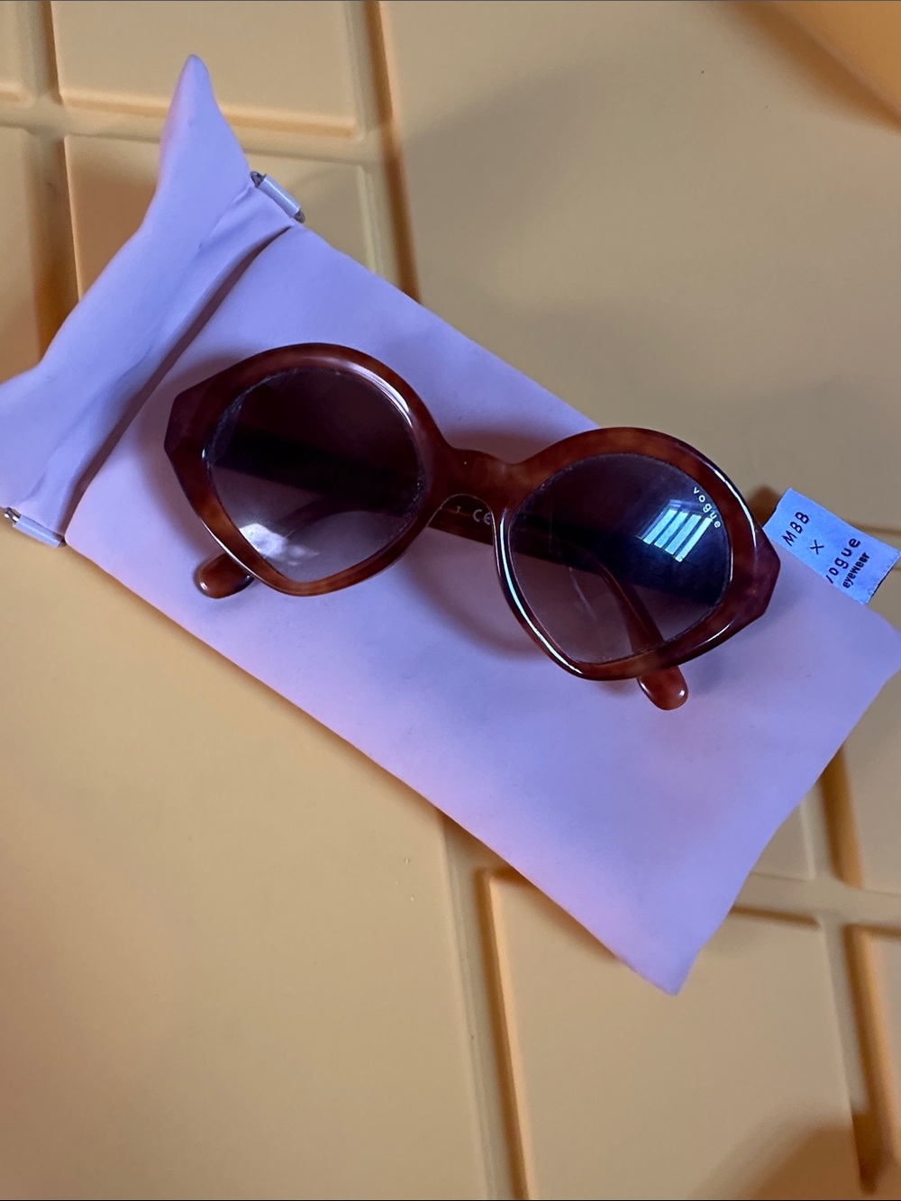 MBB Vogue Tortoiseshell Rounded Women's Sunglasses - Brown